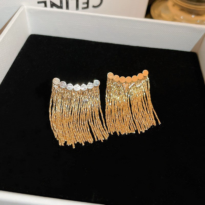 Pendientes Chic de Borla Floral para Mujer con Postes de Plata de Ley 925 y Base de Cobre Bañado