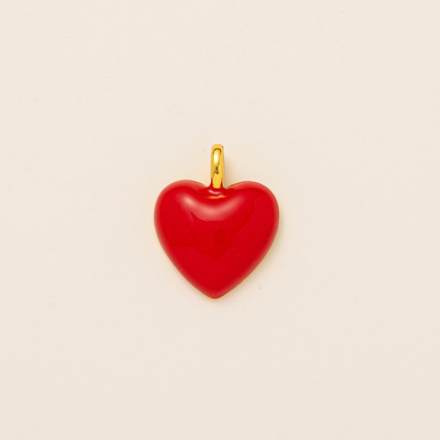 Minimalist Square Heart Brass Pendant with Cubic Zirconia Inlay Charm Bar for Women
