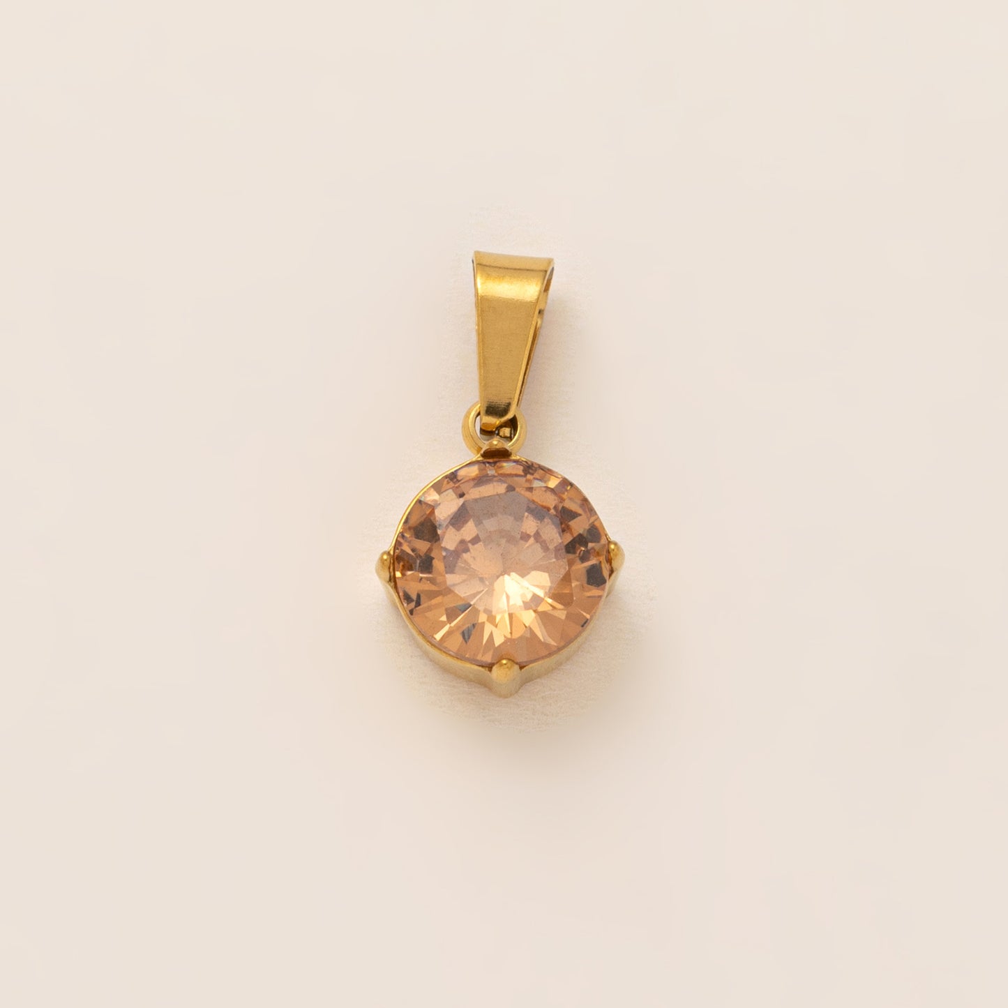 Vintage Geometric Stainless Steel 18K Gold Plated PVD Cubic Zirconia Pendant Necklace Charm Bar for Unisex