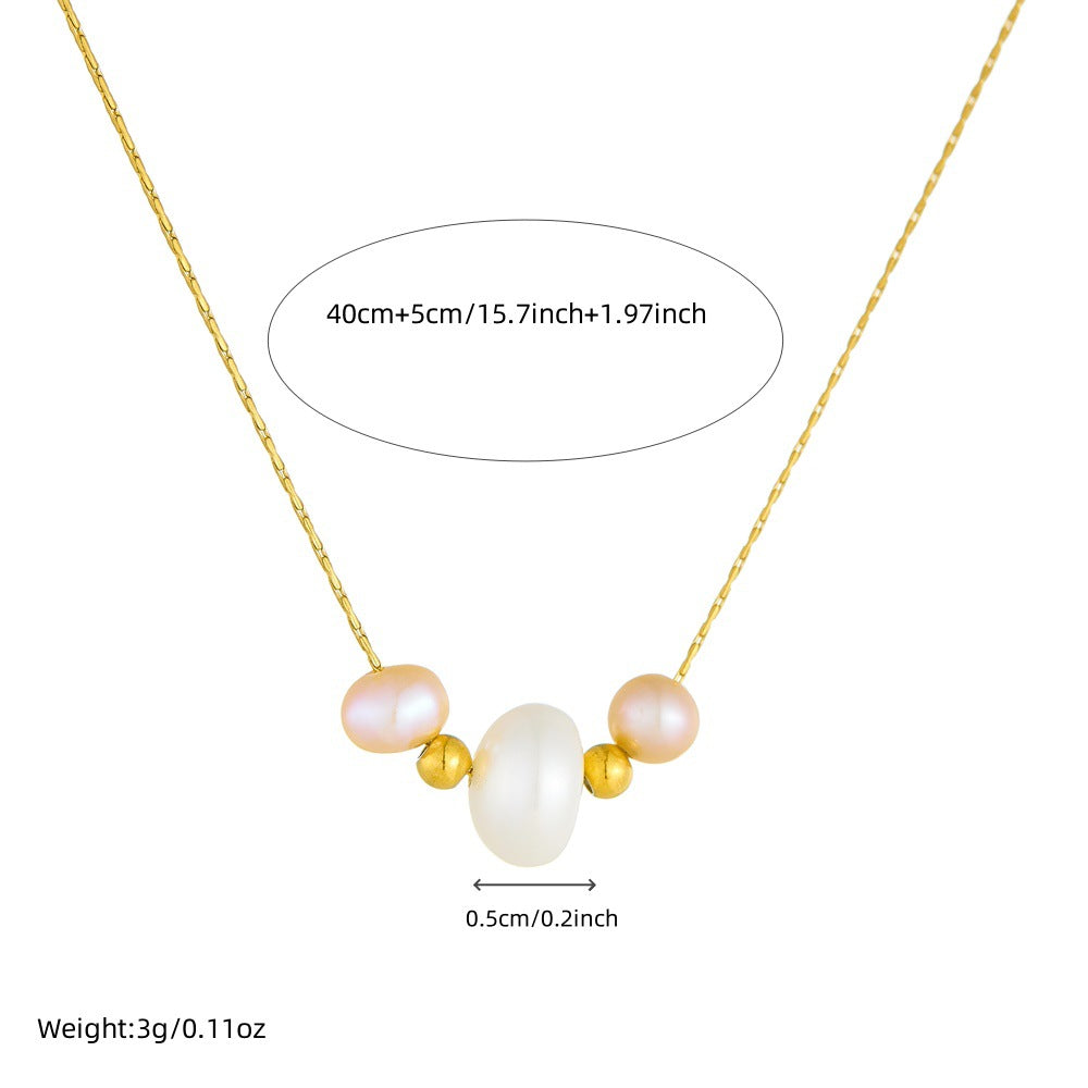 Minimalist Fashionable Irregular Geometric Stainless Steel Pendant Necklace for Women with Electroplated Finish and Box Chain