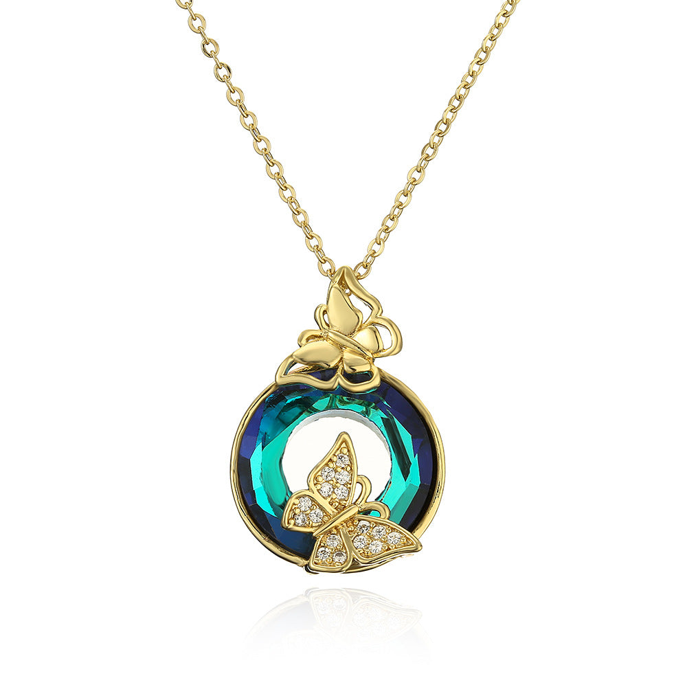 Collana con Pendente Geometrico a Farfalla da Donna in Rame dal Design Minimalista e alla Moda