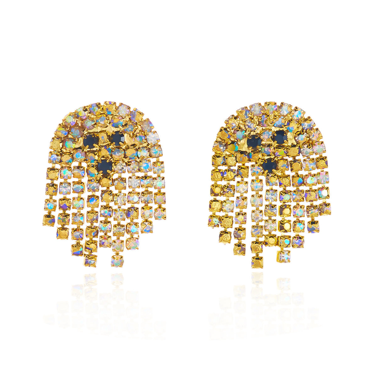Halloween Geometric Rhinestone Inlay Alloy Earrings for Women
