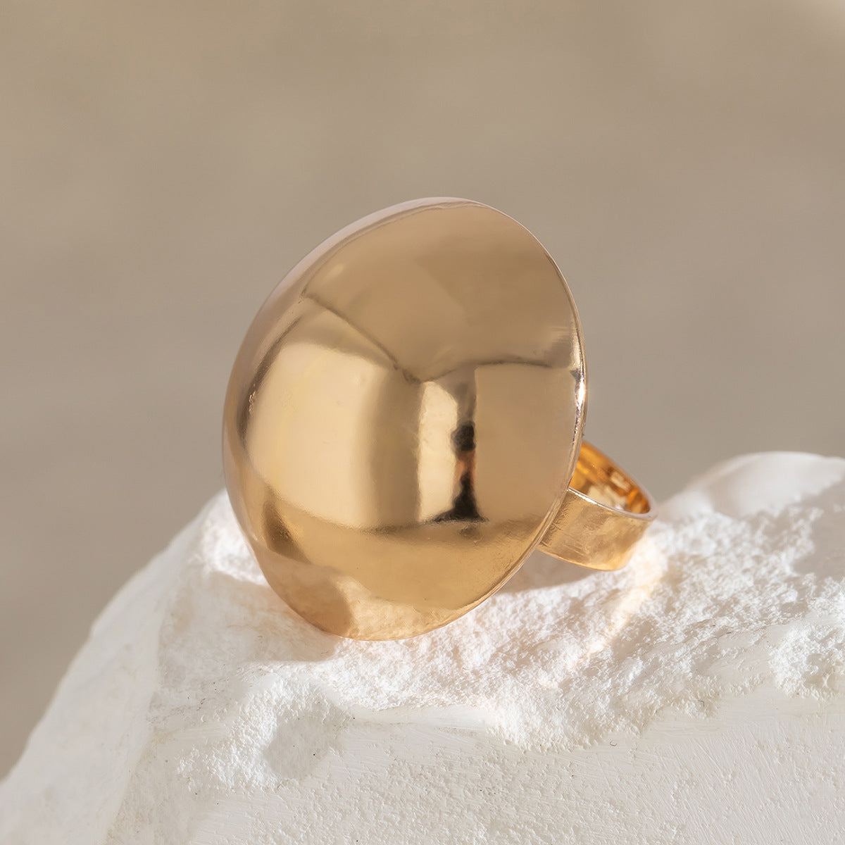 Minimalist Geometric Plated Alloy Ring for Women