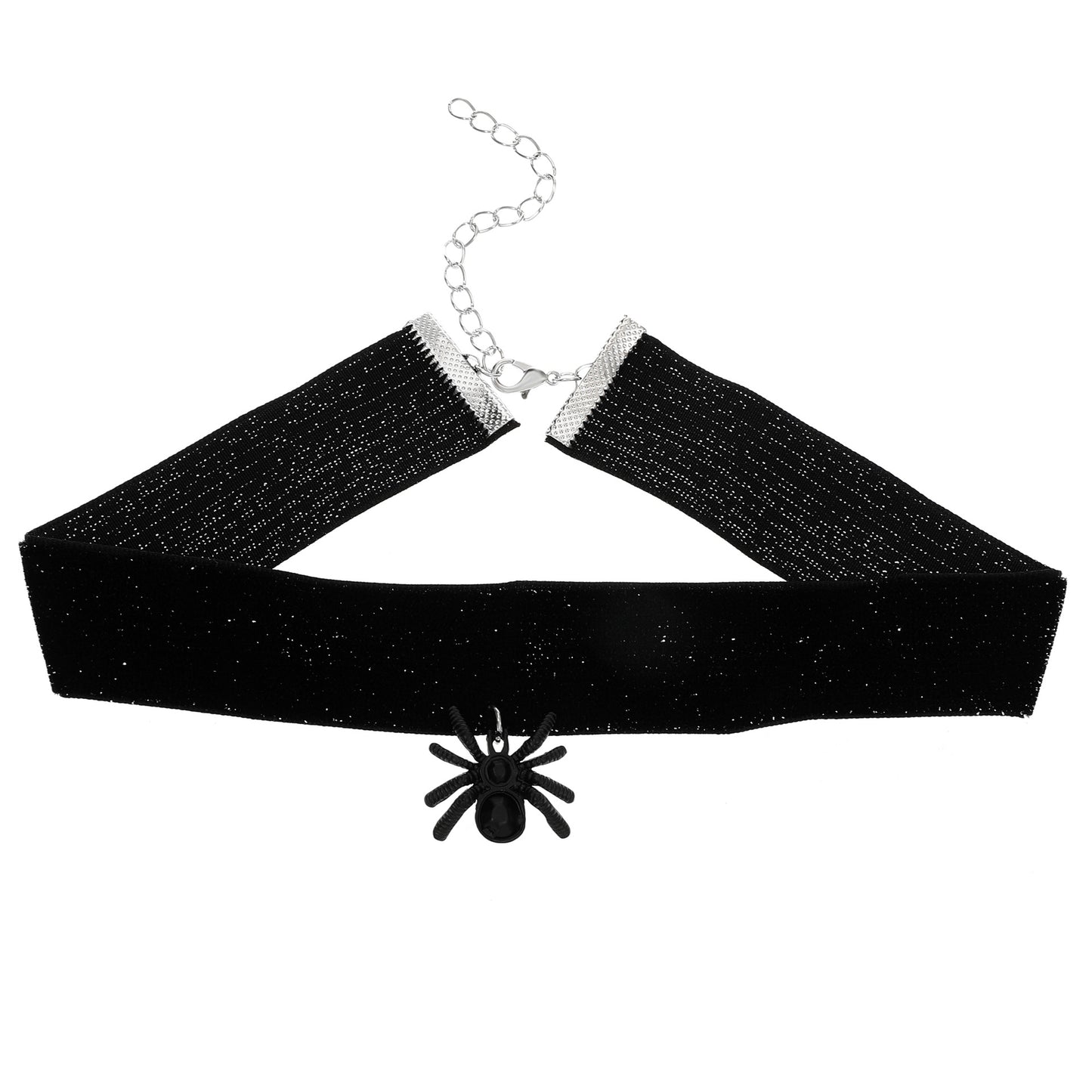 Collana girocollo Gothic Lolita con fascia in velluto, accenti floreali e geometrici, ciondolo in lega per donna