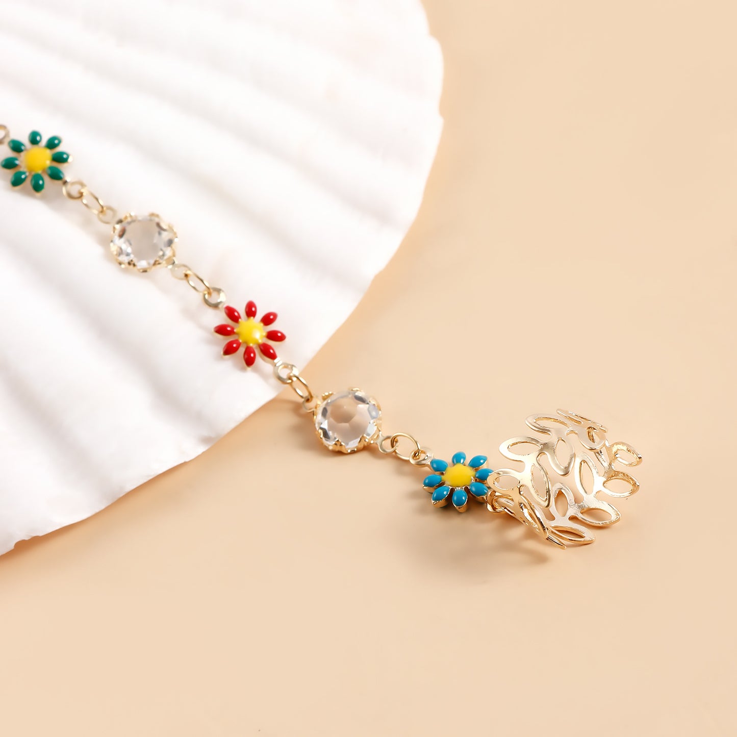 Minimalist Streetwear Ethnic Geometric Floral Drip Oil Plated Rhinestone Nose Ring for Unisex