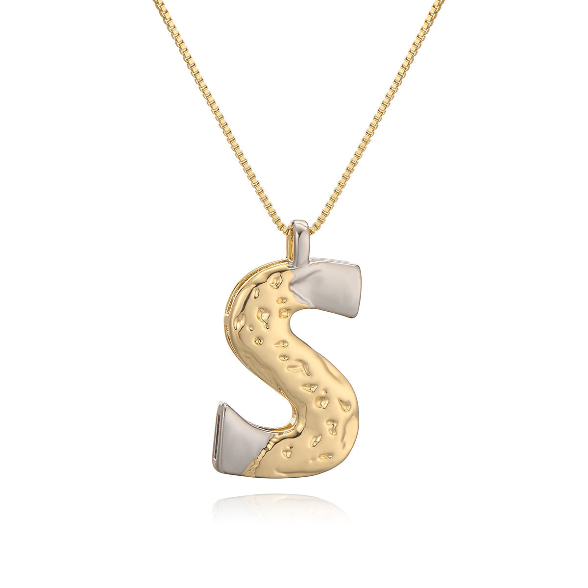 Collana con ciondolo a lettera in rame placcato oro geometrico minimalista da donna
