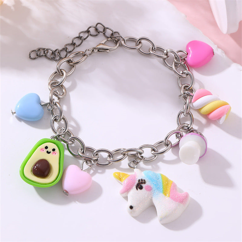 Braccialetto per Bambini Stile Punk a Stella Geometrica Elettroplaccato in Materiali Misti