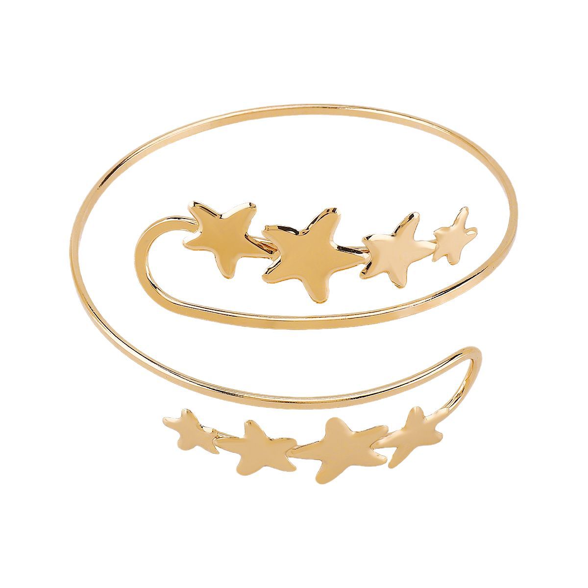 Bracciale geometrico a forma di stella in lega per donna con finitura placcata oro