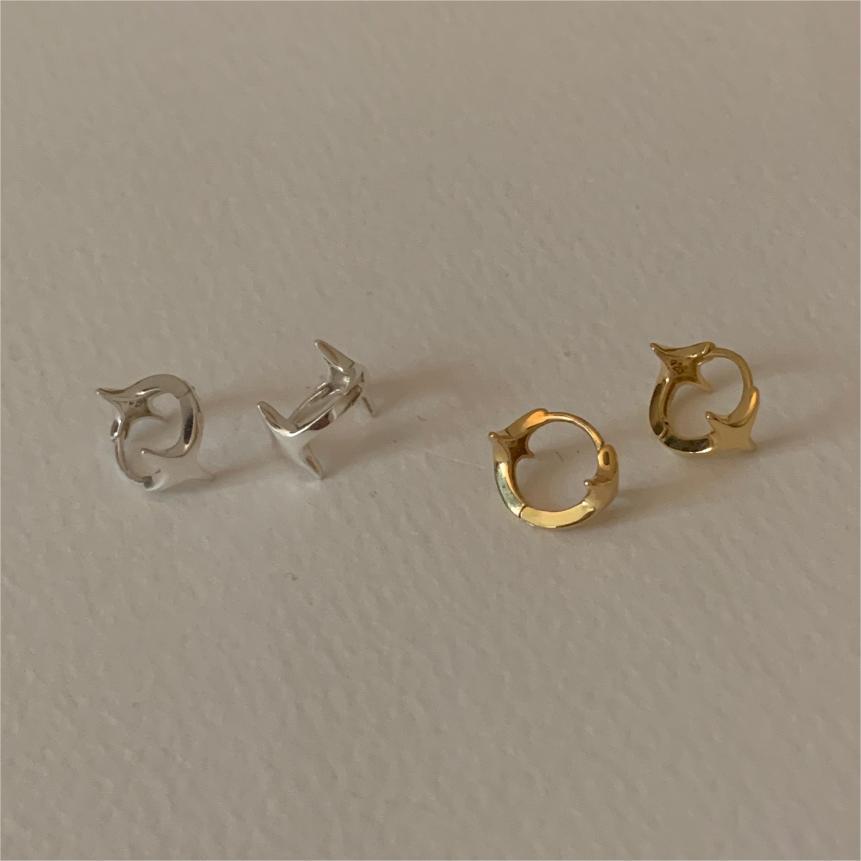 Pendientes de Plata de Ley 925 con Diseño de Estrella Minimalista y Baño de Oro/Plata