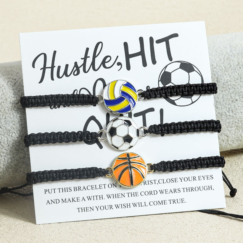 Sporty Geometric Alloy Woven Bracelet Unisex Adjustable Sports Bangle