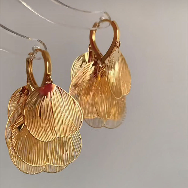 Orecchini a perno in acciaio al titanio con forme geometriche, zirconi e occhio di tigre, da donna, stile minimalista di lusso per l'ufficio e l'uso quotidiano