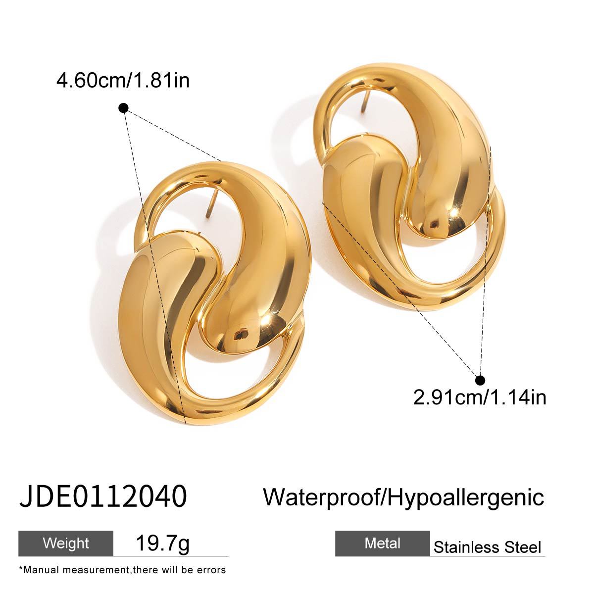 Minimalist Geometric Plated Stainless Steel Titanium Stud Earrings for Women