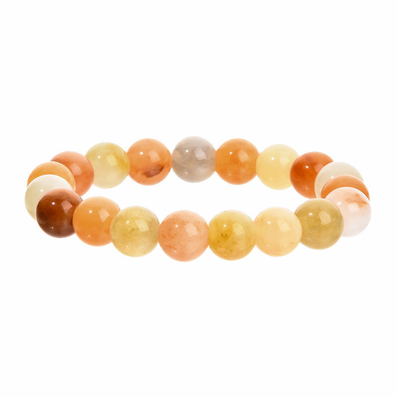 Elegant 10mm Round Agate Wood Crystal Beaded Bracelet Unisex Geometric Handmade Jewelry