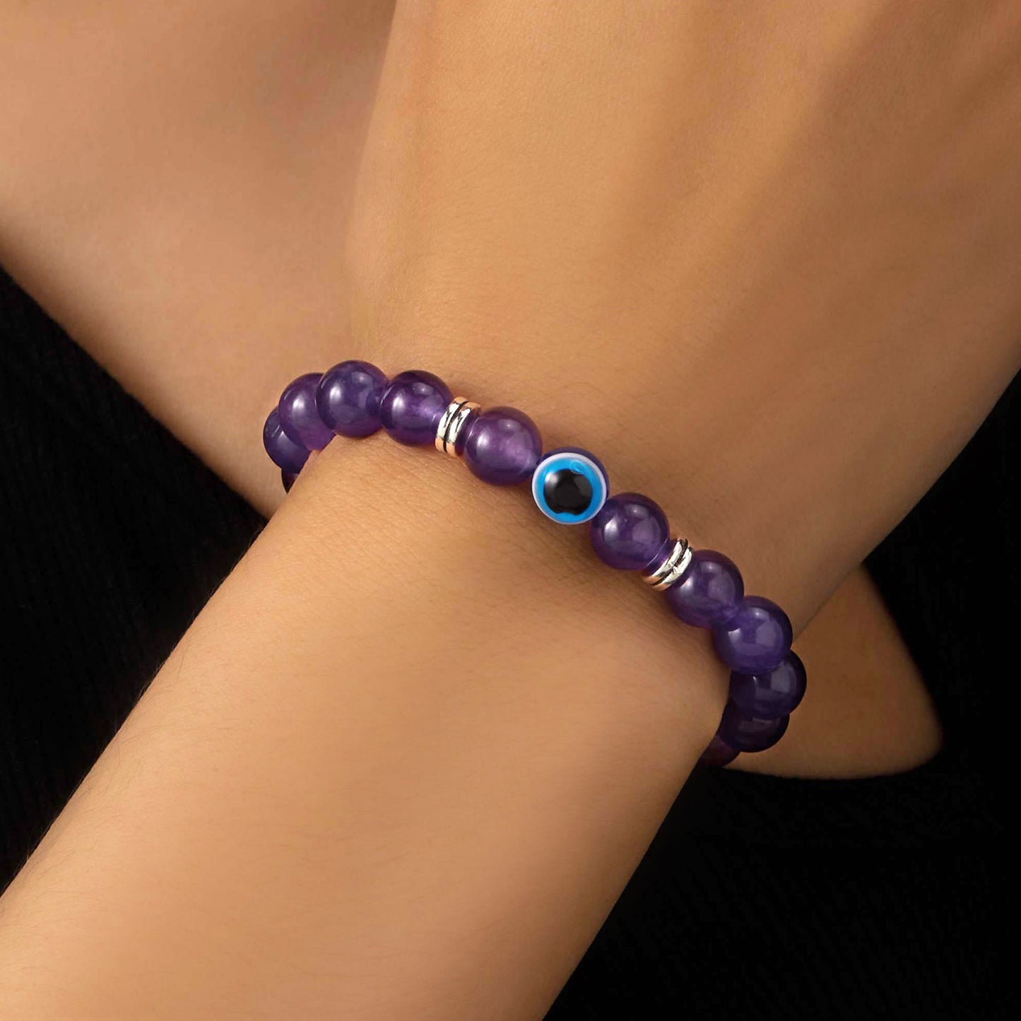 Casual Unisex Evil Eye Beaded Bracelet with Alloy and Resin Glass Beads