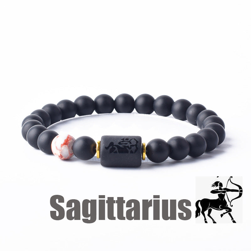 Classic Unisex Natural Stone Zodiac Beaded Bracelet