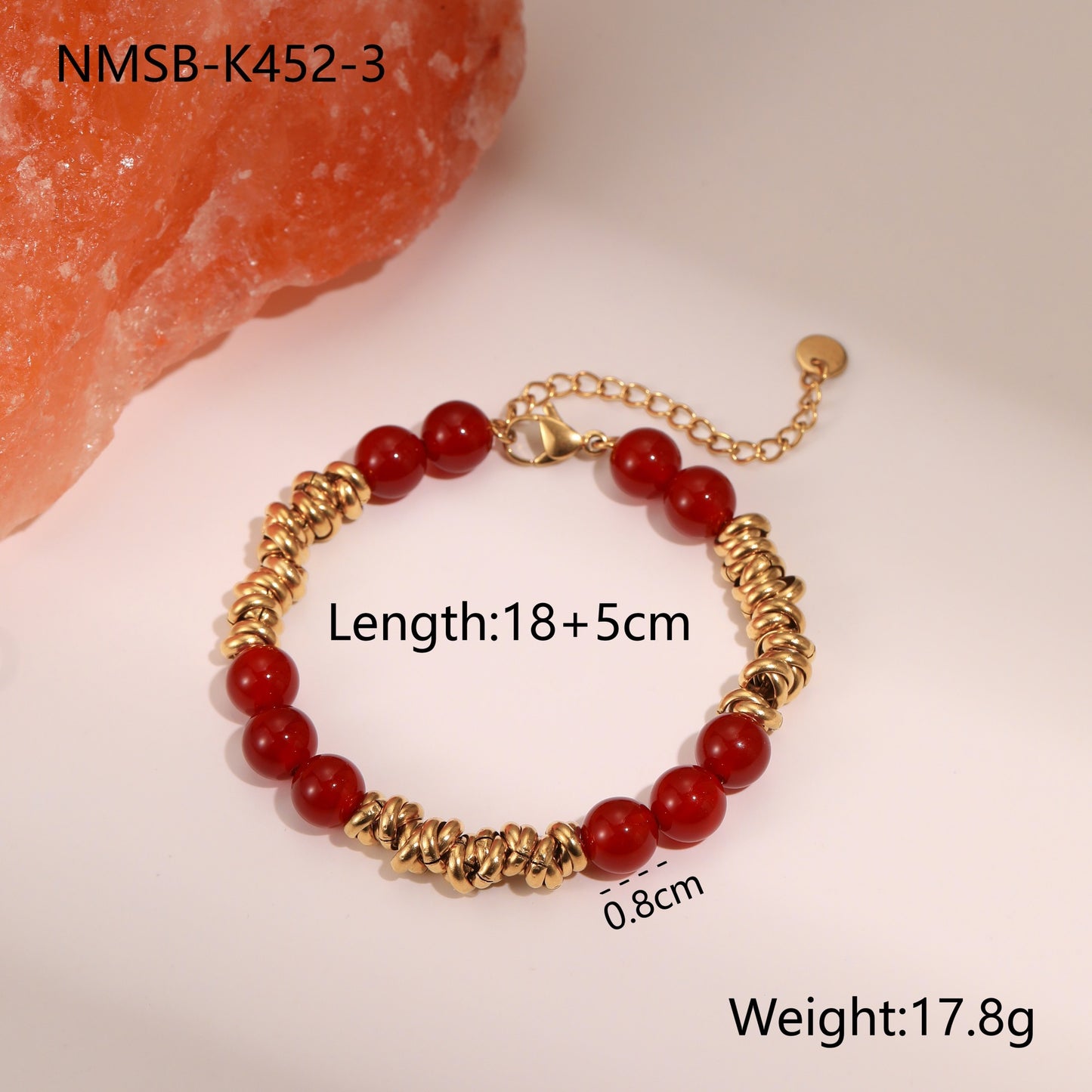 Vintage-Inspired Geometric Stainless Steel Bracelet with 18K Gold Plating for Women