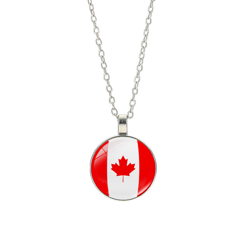 Sporty Geometric Alloy Plated Necklace with Crystal Pendant Unisex Cable Chain