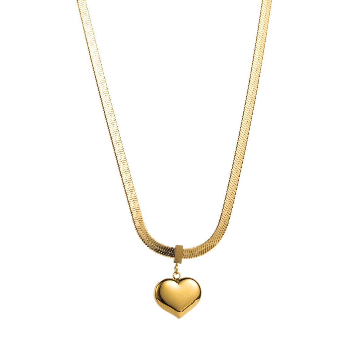 Collana placcata in acciaio inossidabile a forma di cuore, dolce e grintosa, da donna, con estetica minimalista e design a catenina sottile all'altezza della clavicola