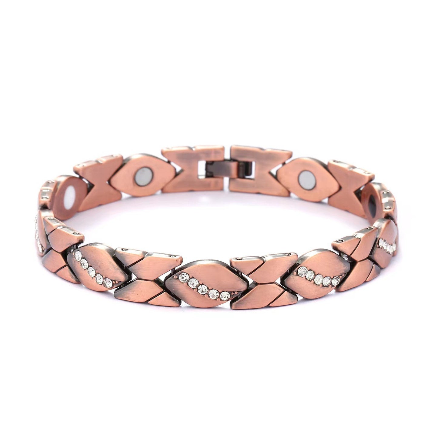 Bracciale regolabile da donna in lega placcata con strass a goccia, stile lusso minimalista