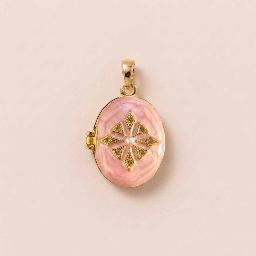 Vintage 18K Gold Plated Brass Heart Pendant Drip Oil DIY Charm Bar