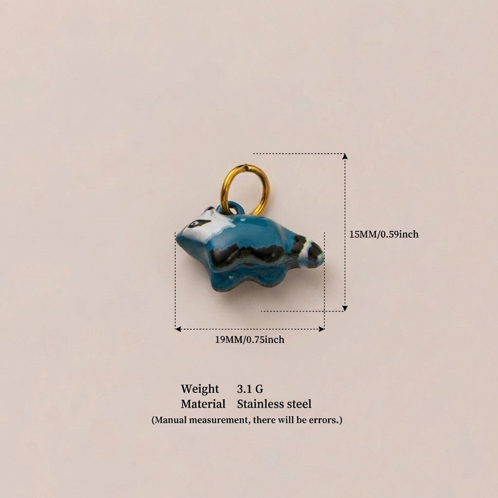 Charm a barra a stella in acciaio inossidabile placcato PVD oro 18 carati vintage