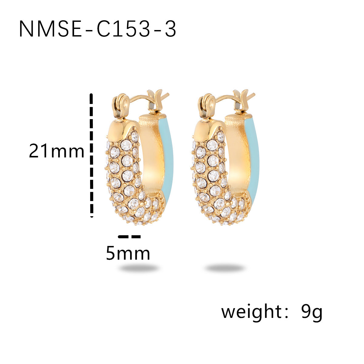 Elegantes Pendientes de Acero Inoxidable de Titanio Esmaltado con Incrustaciones de Pedrería Geométrica de Inspiración Francesa para Mujer, Ropa de Oficina de Moda de Lujo Estilo Palacio