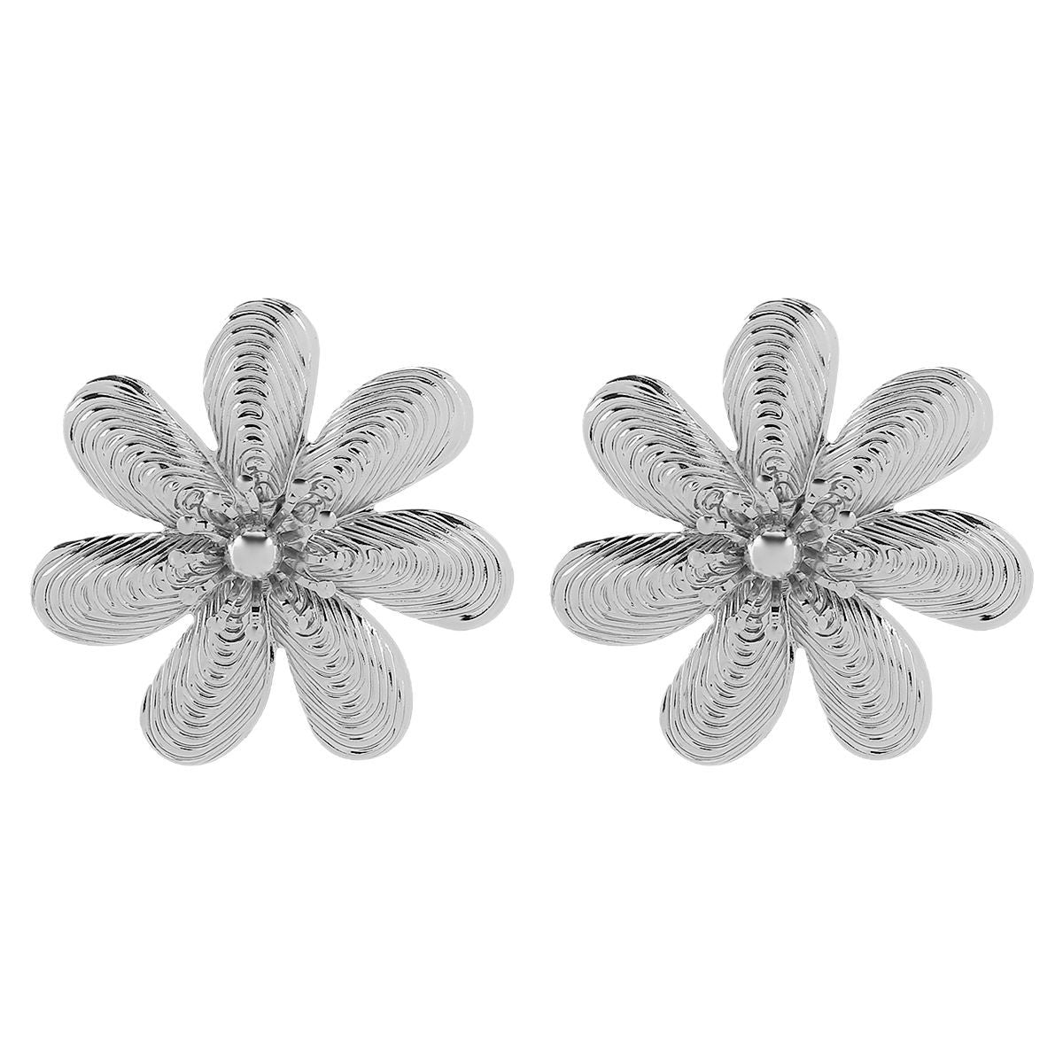 Pendientes de aleación con forma floral a la moda para mujer con acabado chapado, ideales para fiestas y ocasiones formales