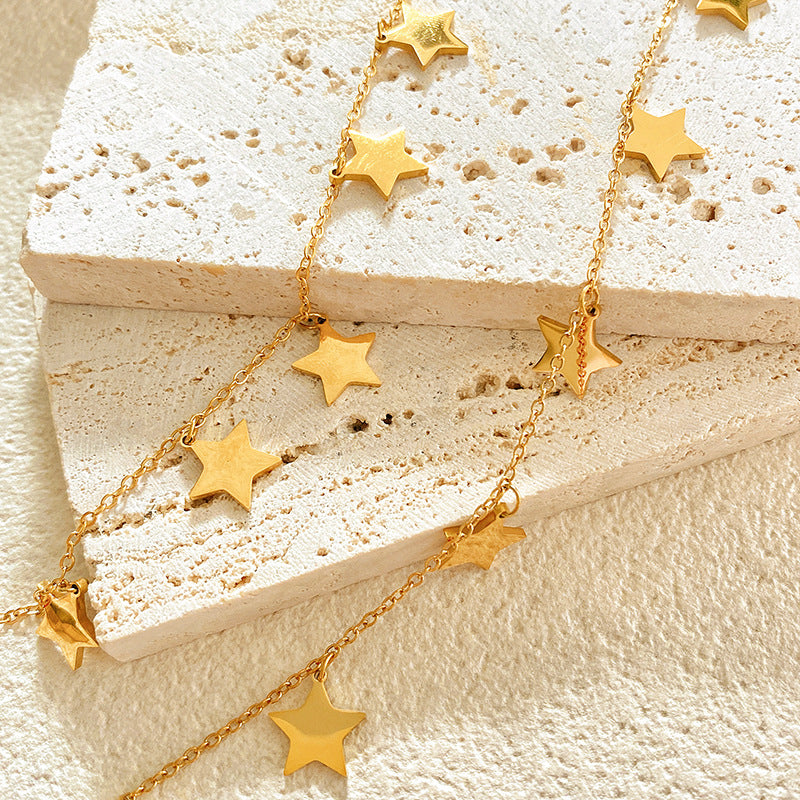 Gold Plated Titanium Steel Star Necklace