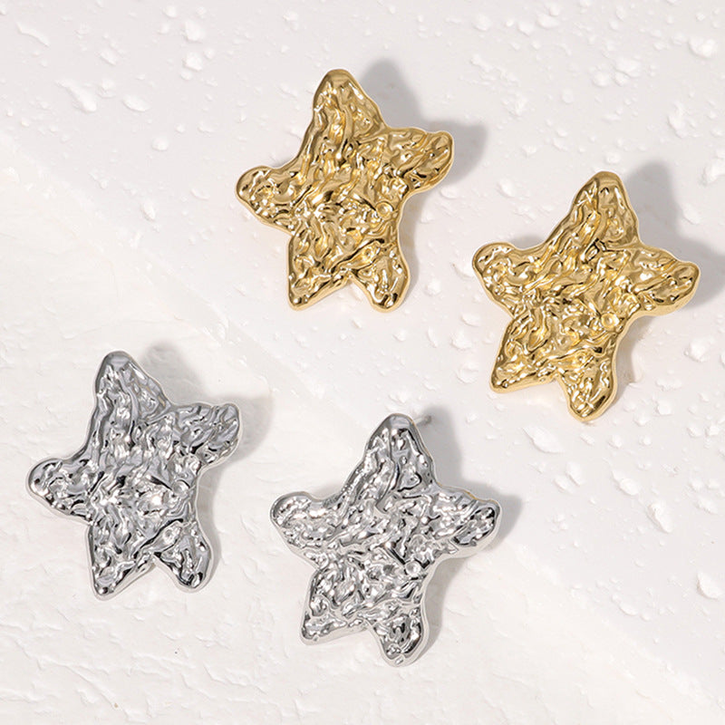 Minimalist Star Stainless Steel Plated Stud Earrings for Women