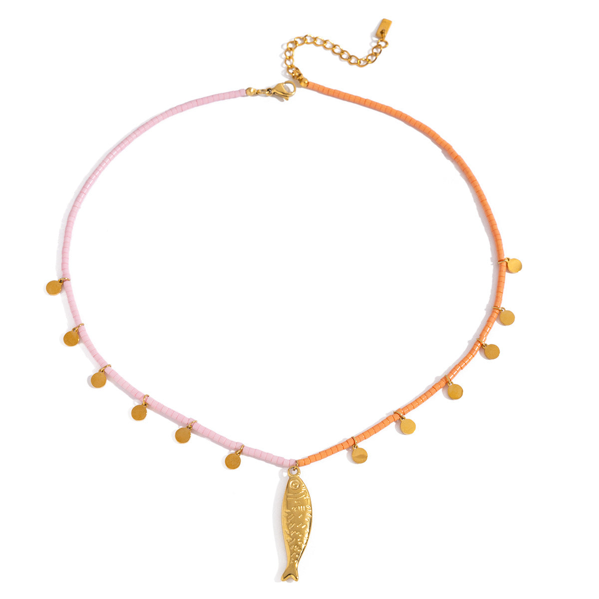 Collana minimalista da donna in acciaio inossidabile placcato a forma di pesce