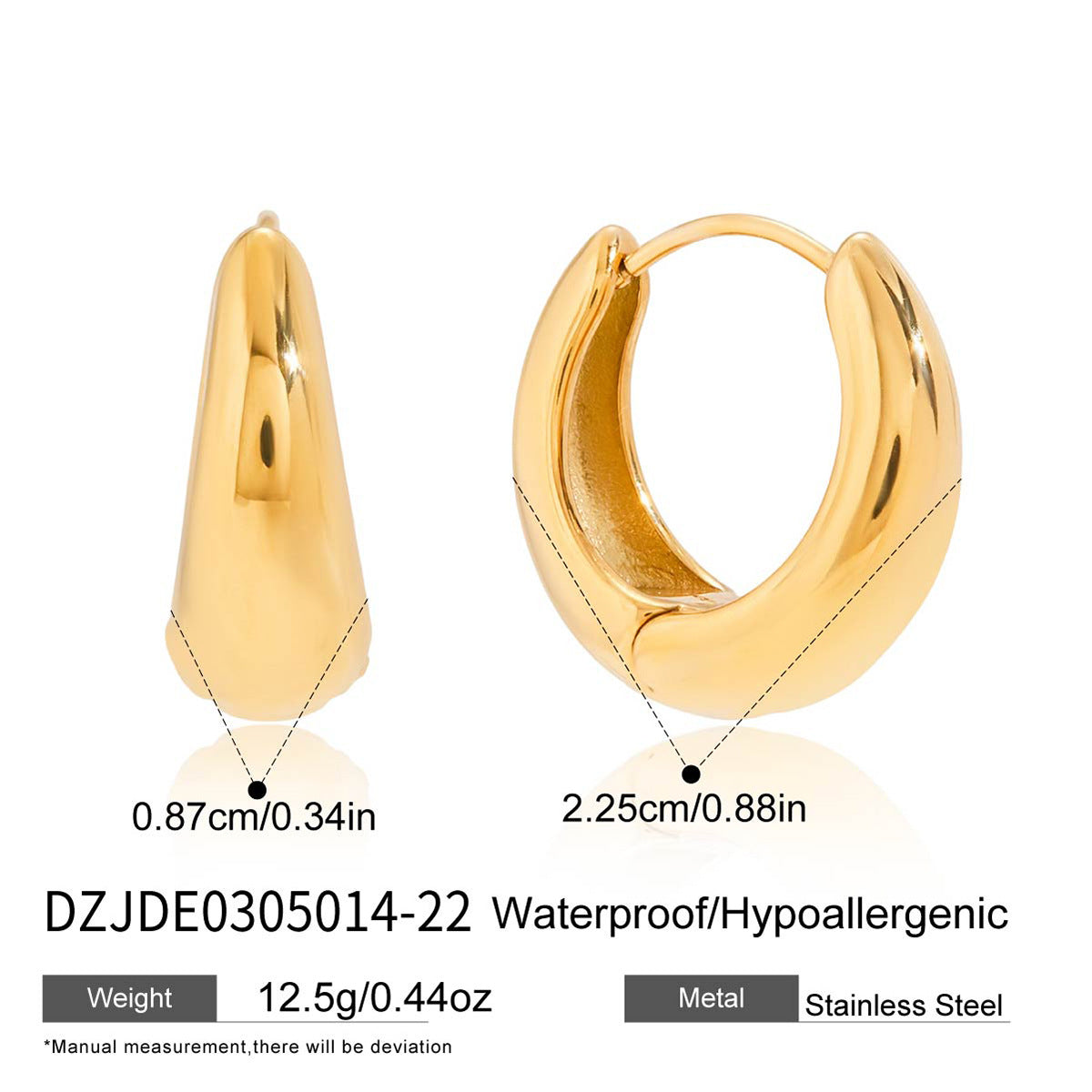 Elegant Geometric Stainless Steel Ear Cuff with Cubic Zirconia for Women