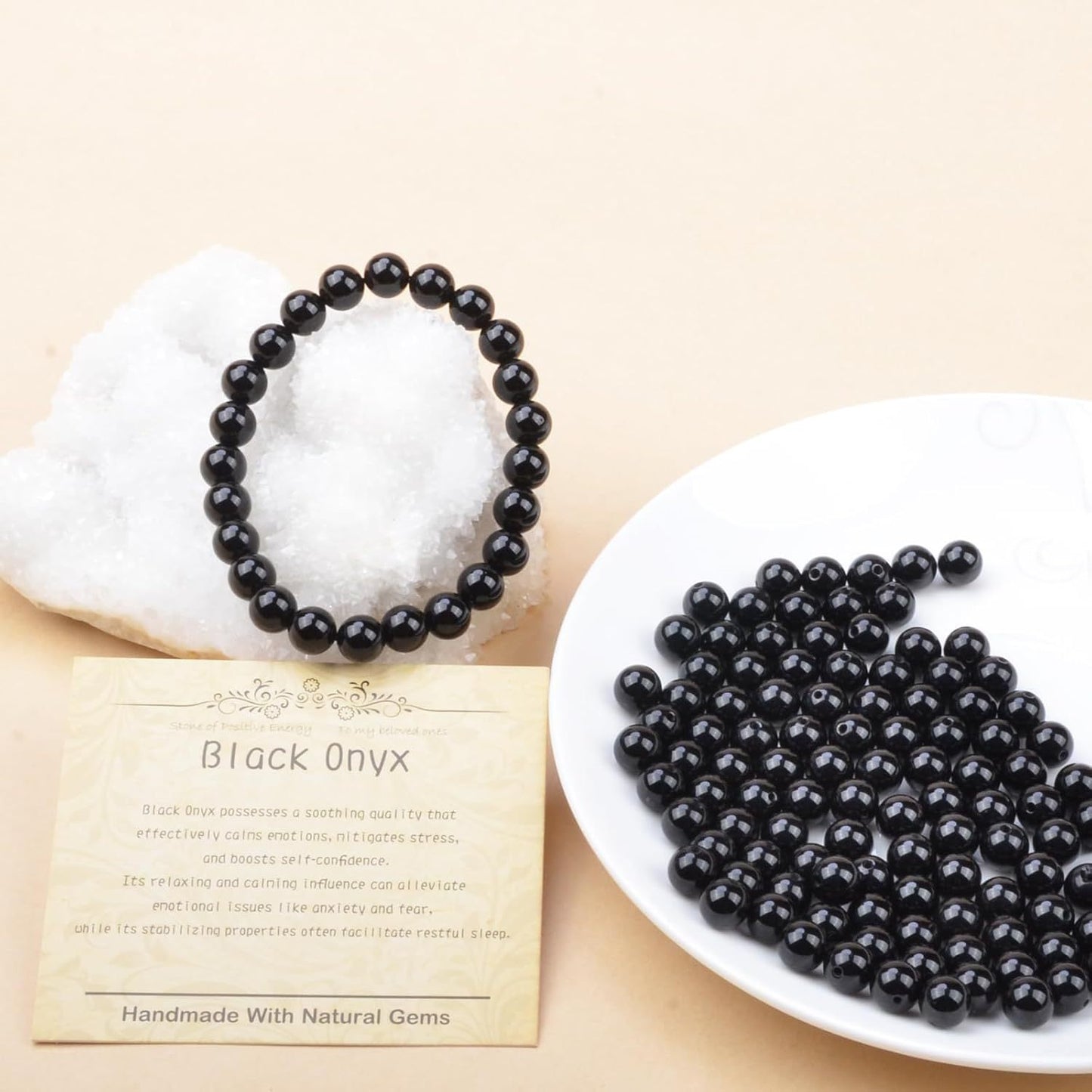 Sweet Geometric Obsidian Tiger Eye Beaded Bracelet for Unisex