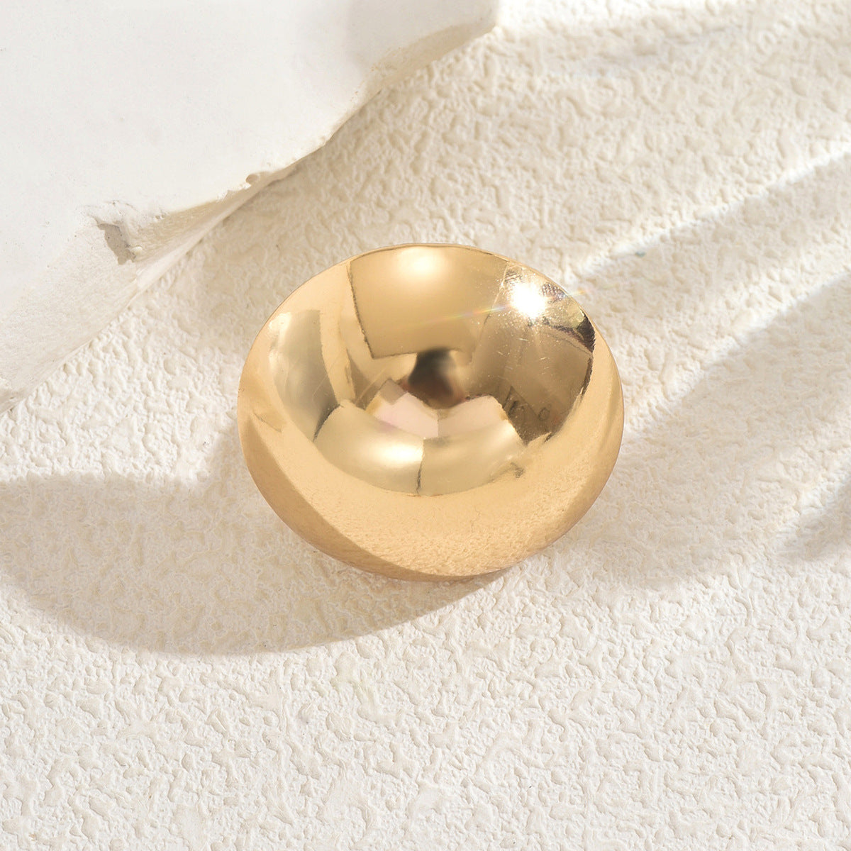 Anello Aperto Geometrico Minimalista da Donna in Lega di Zinco con Finitura Lucida e Design Circolare