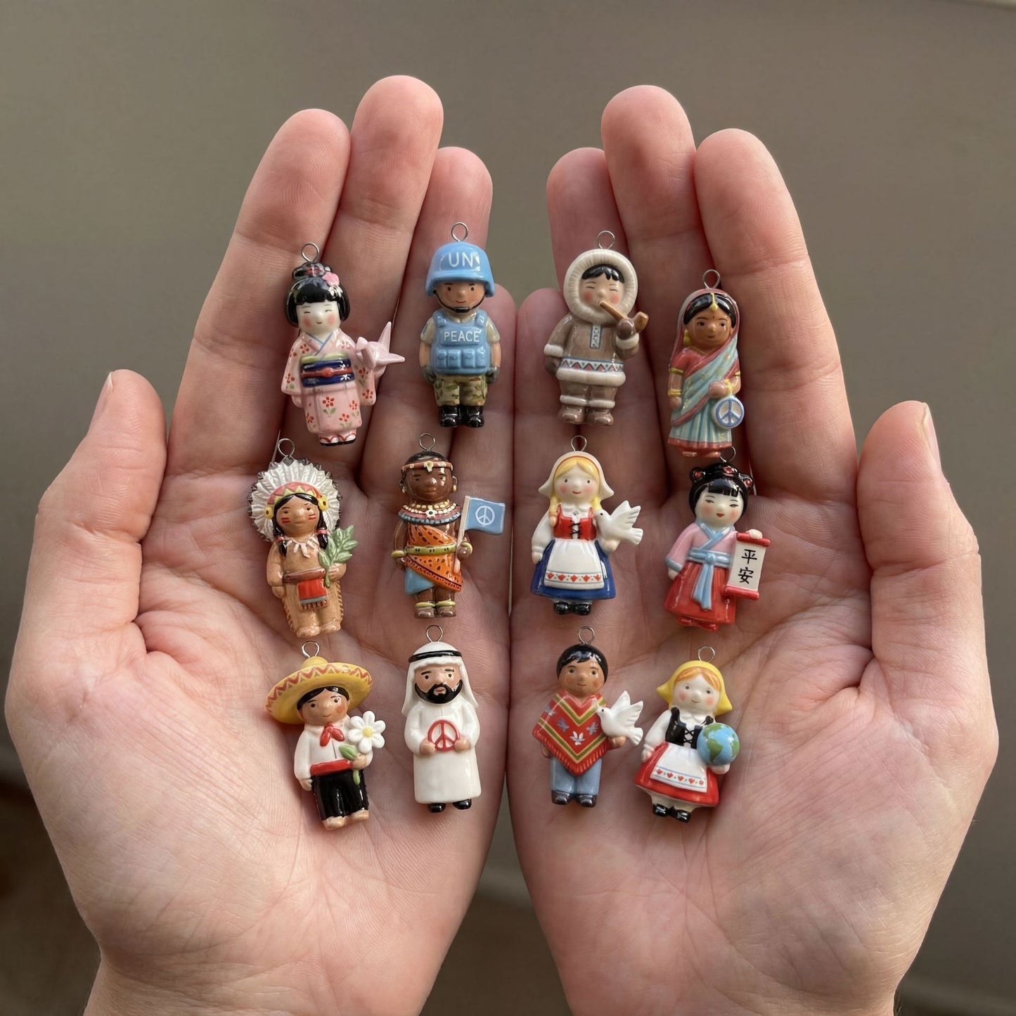Vintage Plated Stainless Steel Cartoon Character Pendant Charm Bar for Women