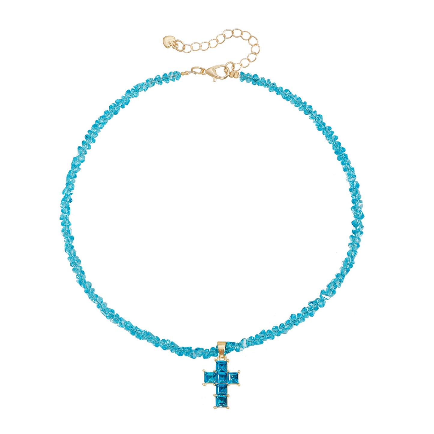 Fashion Triangle Cross Crystal Inlay Alloy Necklace for Women