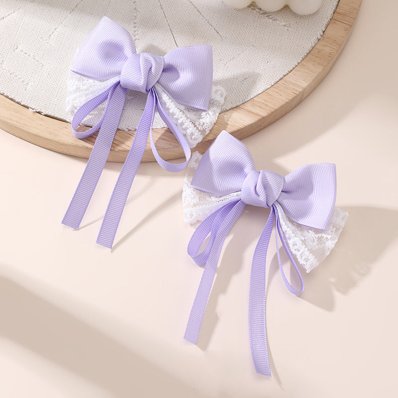Children's Bow Hair Clip for Girls with Star Shape Design, Plastic Resin Hair Accessory for Ponytail and Back-of-Head Styling, Princess-Themed Hairpin