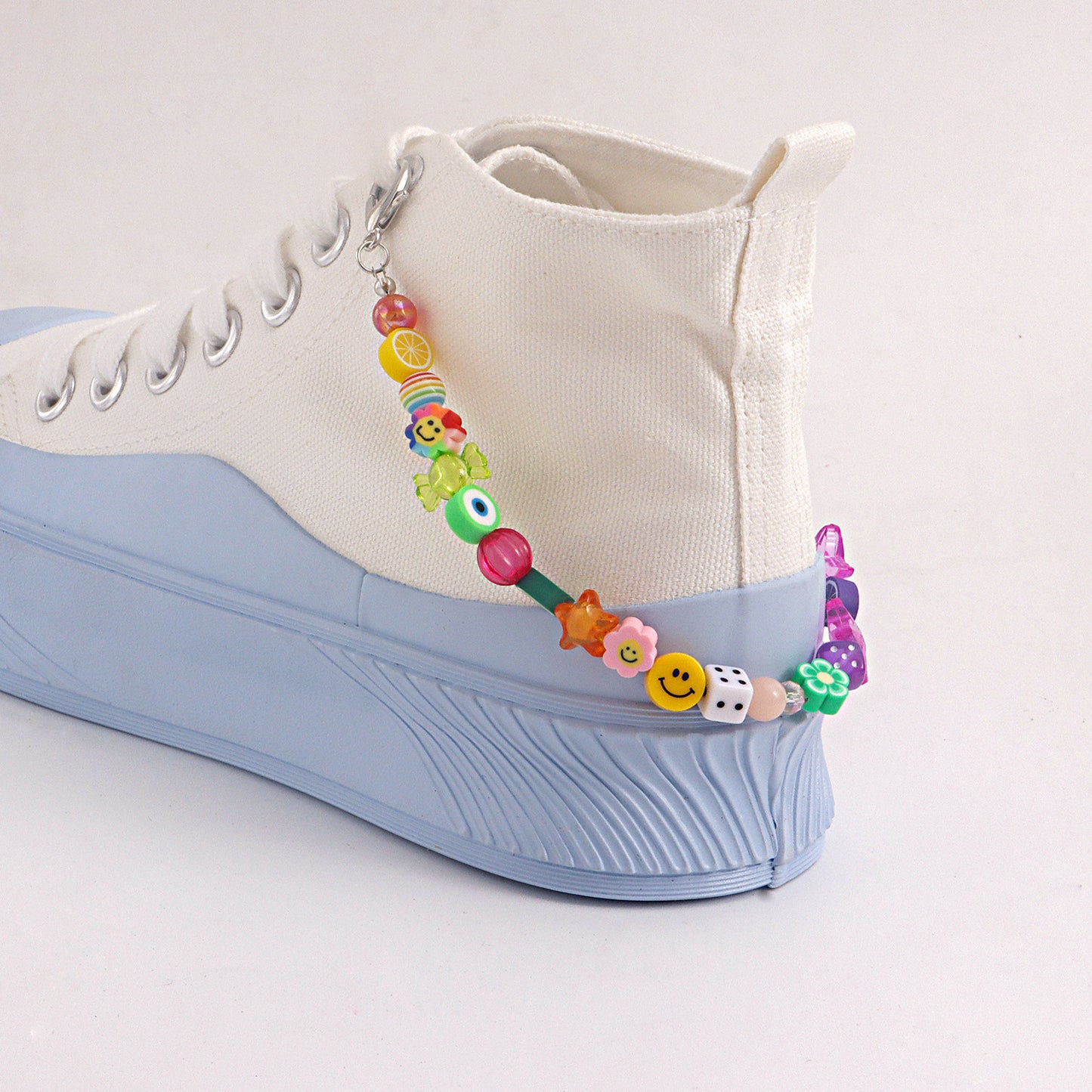 Rustic Style Geometric Alloy Anklet for Women with Color-Blocking Mixed Elements and Fruit Motifs