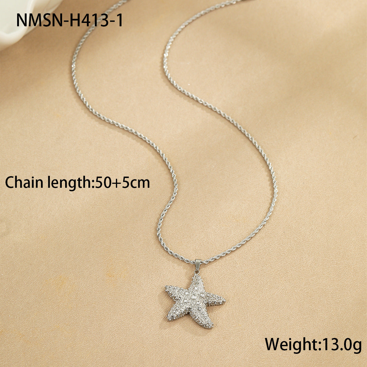 Set di collana, orecchini e anello a forma di cuore in acciaio inossidabile, con stella marina, placcato, gioielli da donna ispirati all'oceano