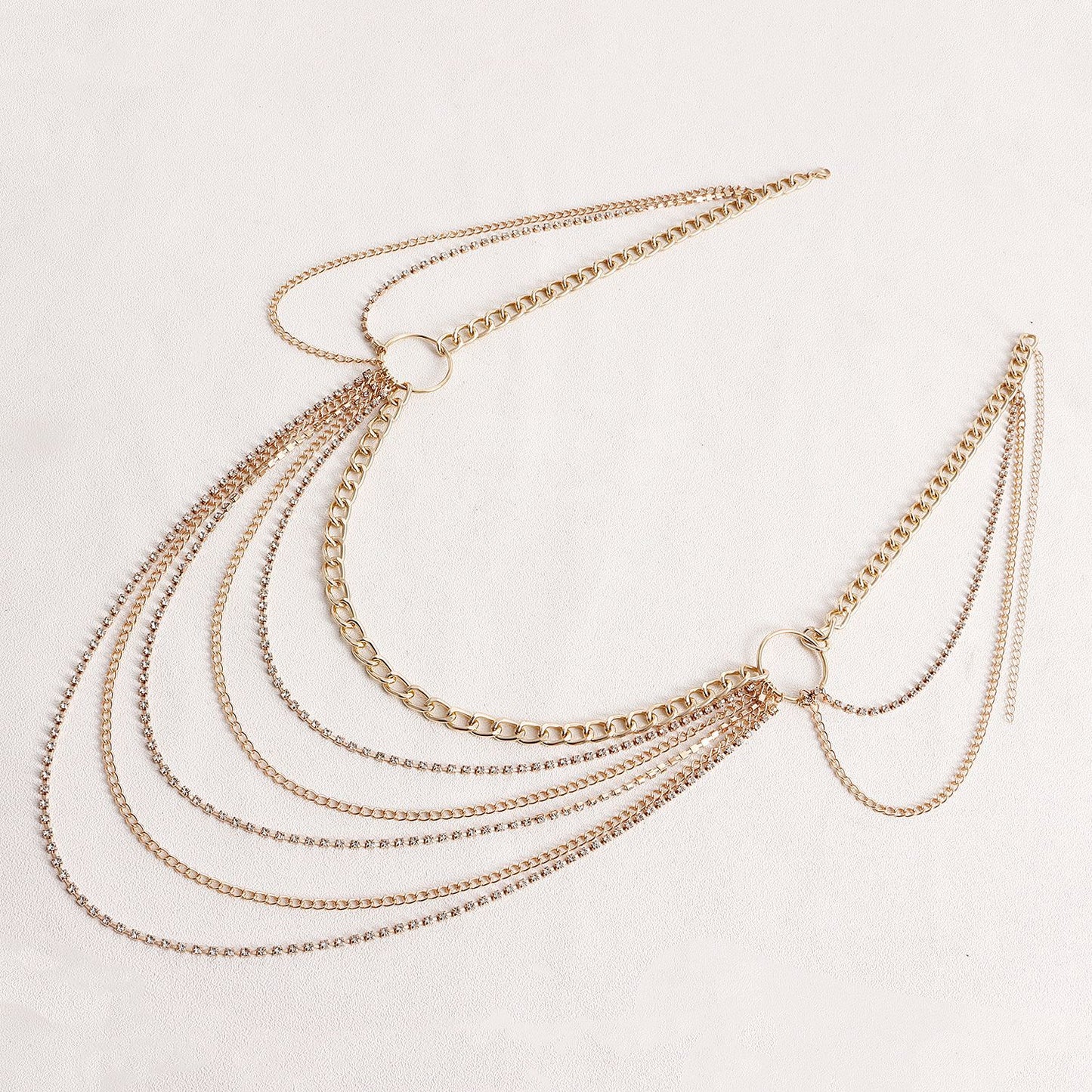 Punk Style Tassel Waist Chain for Women with Metal Rhinestone Accents Body Jewelry for Bikini and Nightclub Outfits