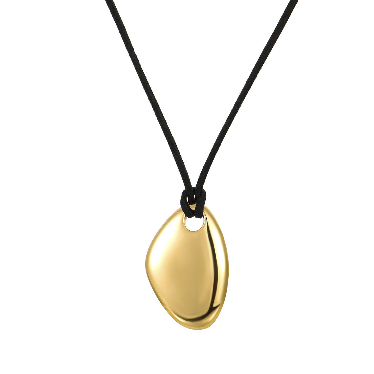Collar Minimalista Geométrico Irregular de Acero Inoxidable con Colgante de Acero de Titanio Bañado en Oro de 18K