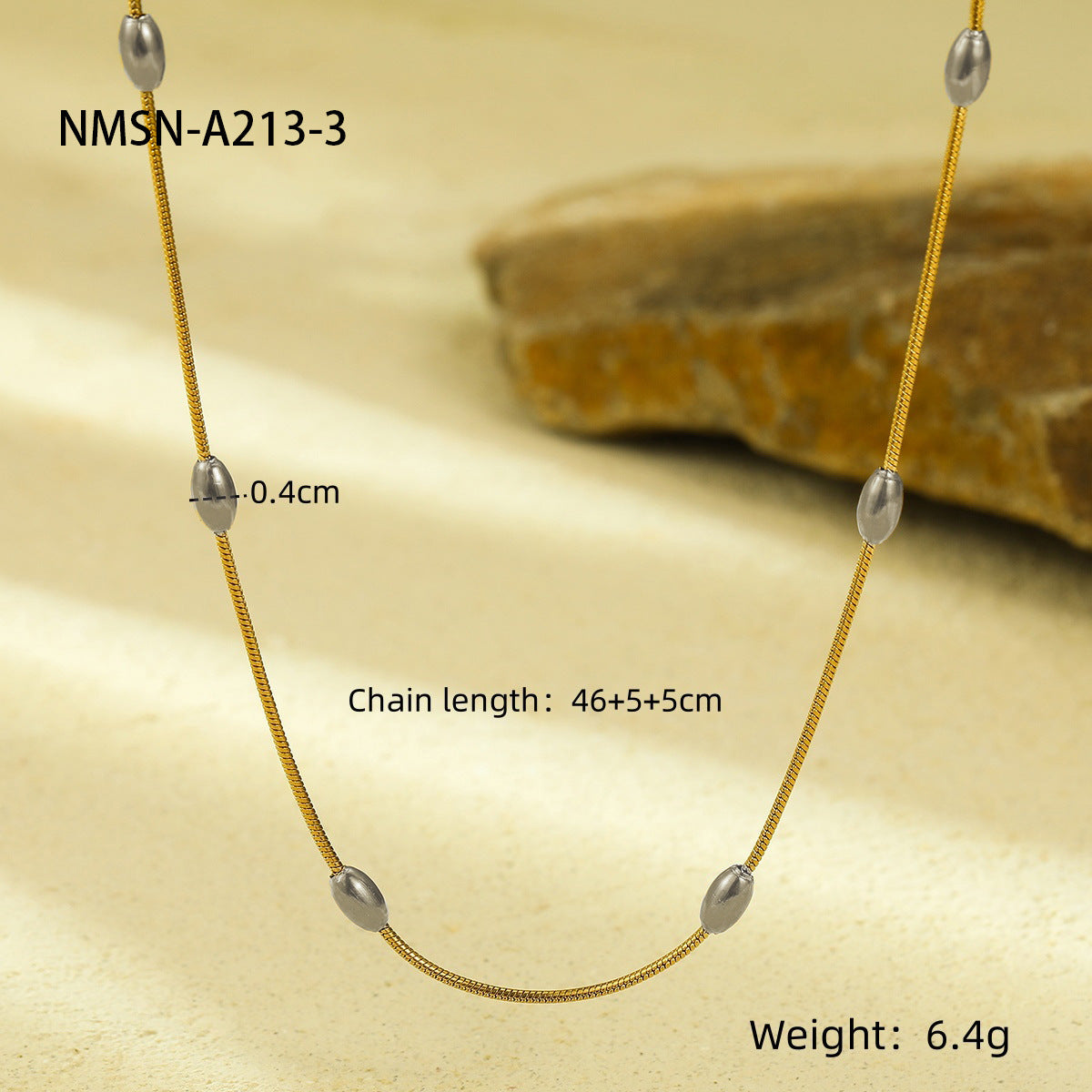 Collar Minimalista de Bola de Acero de Titanio Elegante para Mujer con Acabado Chapado