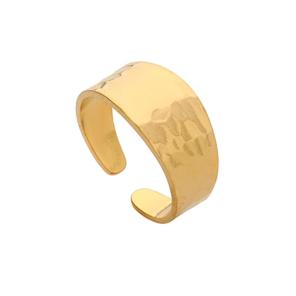 Minimalist Geometric Hollow Open Adjustable Titanium Steel Ring
