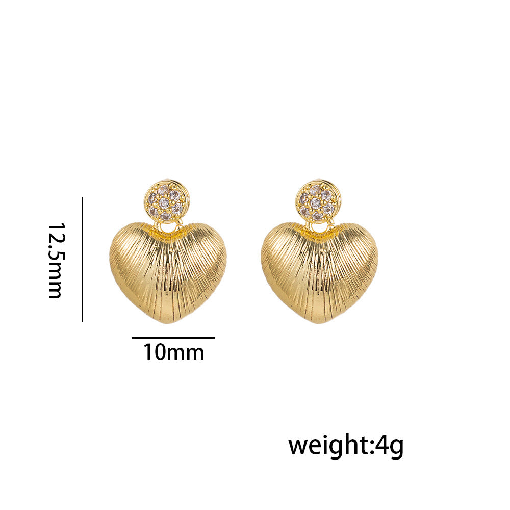 Minimalist Modern Heart-Shaped Titanium Steel Earrings with Real Gold Plating Hypoallergenic Elegant Statement Earrings for Women