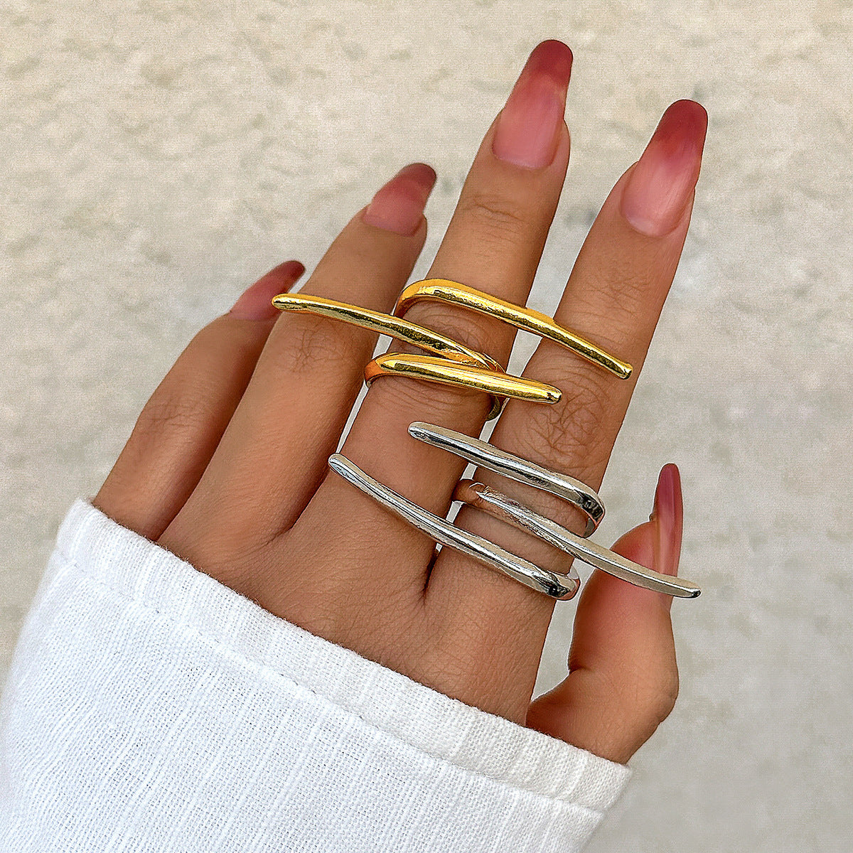 Minimalist Alloy Plated Butterfly Ring for Women