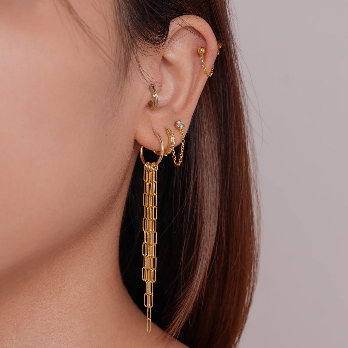 Aretes de Acero Inoxidable Geométricos con Baño para Mujer, Joyería de Oreja Lujosa, Ligera, de Moda Minimalista