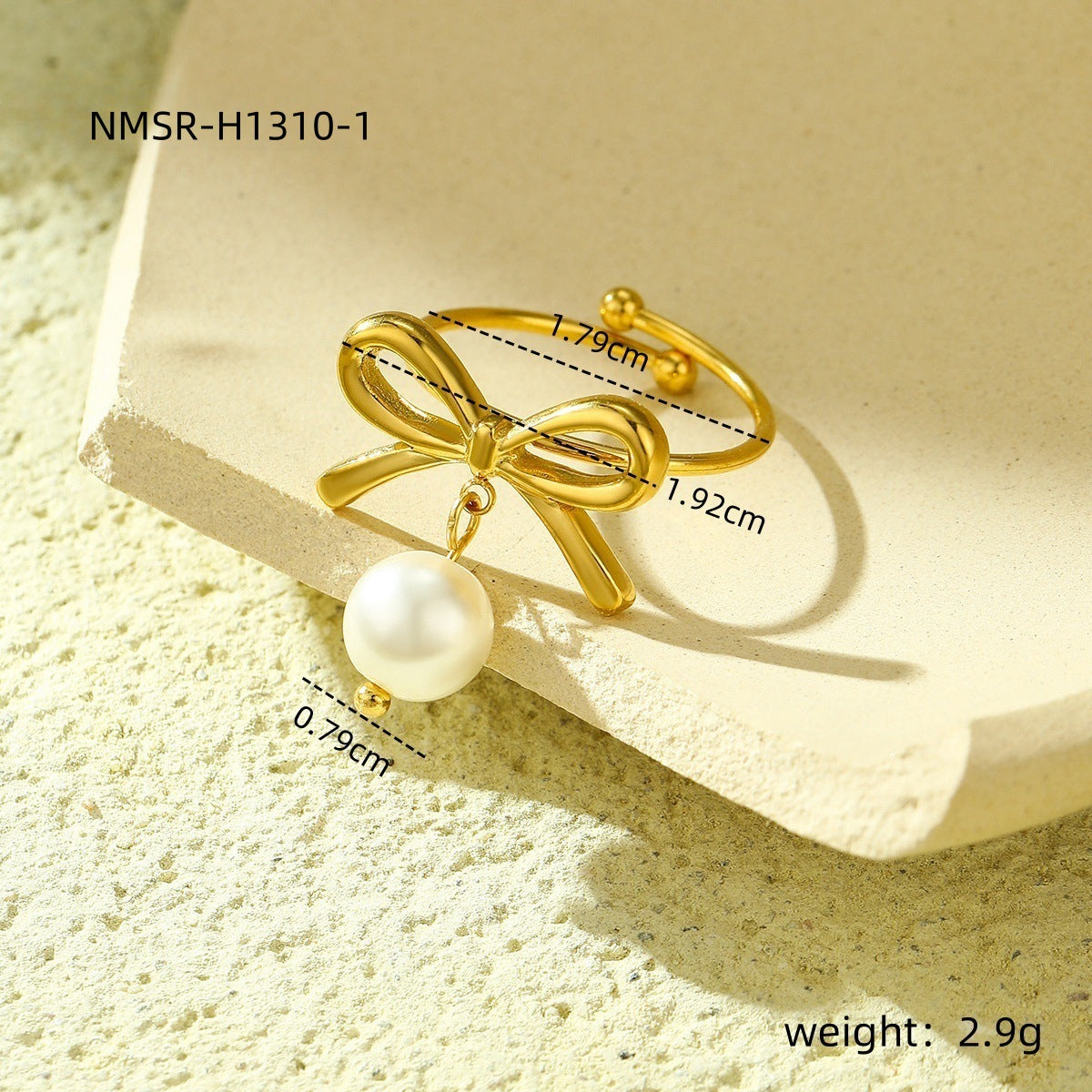 Anello regolabile minimalista geometrico in acciaio al titanio placcato oro da donna