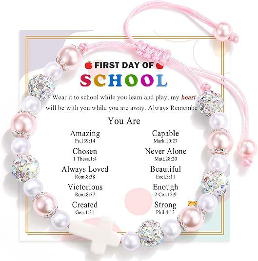 Sweet Pink Pearl Butterfly Letter Charm Bracelet for Women