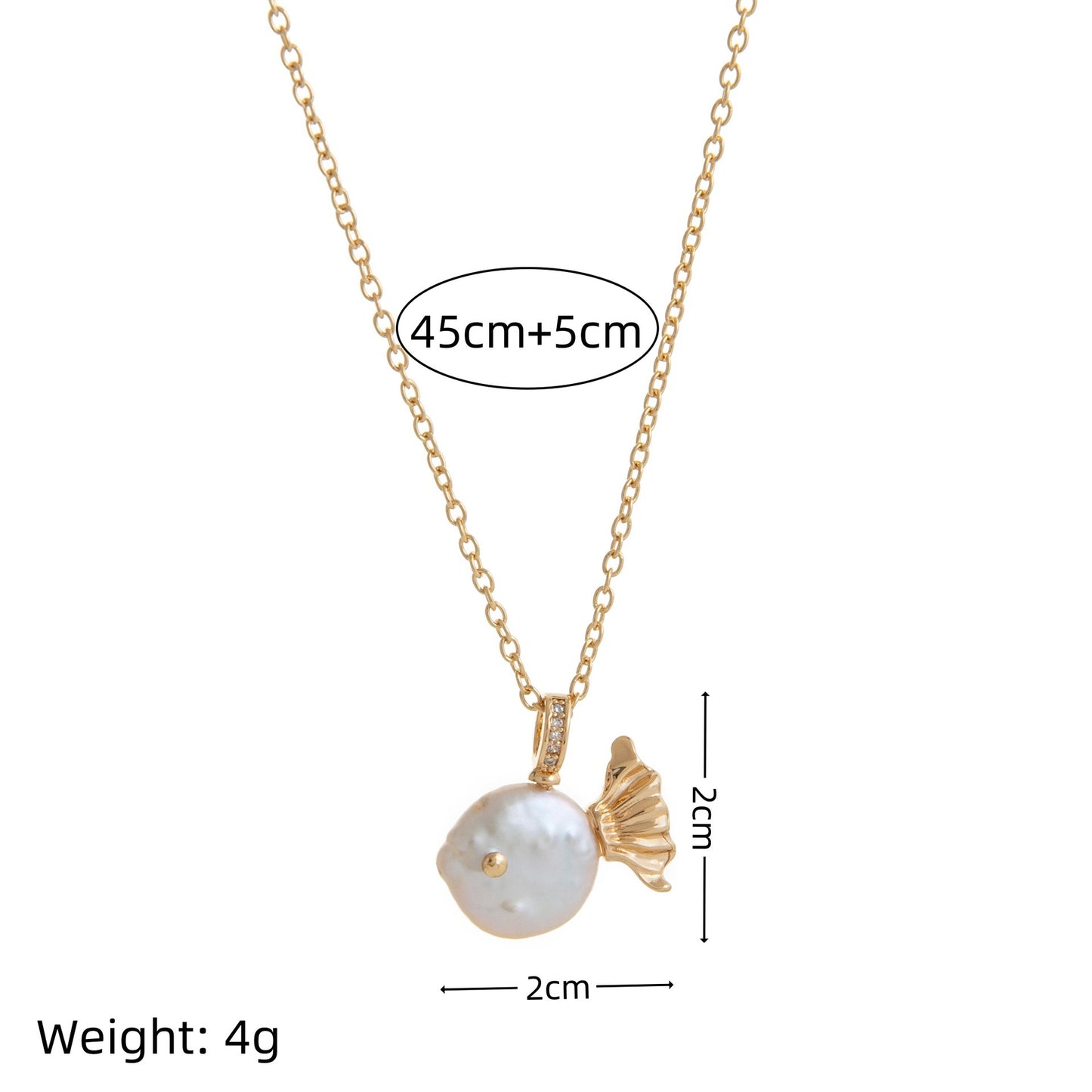 Sweet Heart Star Pearl Pendant Necklace Brass Plated