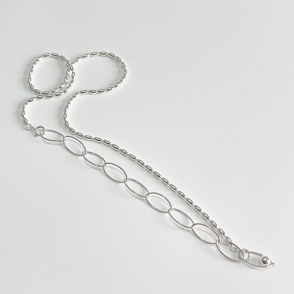 Collana con ciondolo geometrico in argento sterling 925 da donna, gioielli minimalisti stile vintage