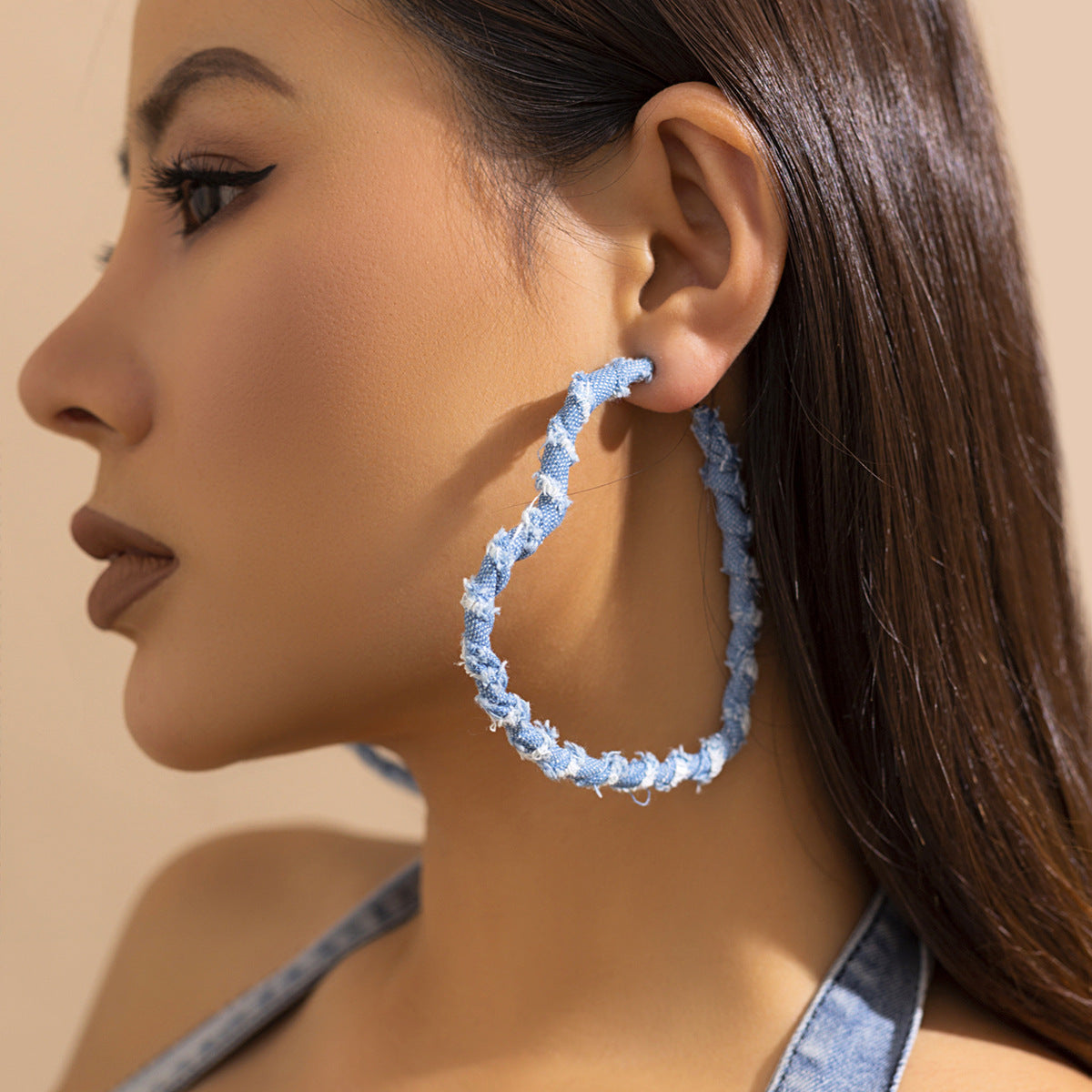 Minimalist Wraparound Circular Hoop Earrings for Women in Metal Alloy with Handcrafted Finish